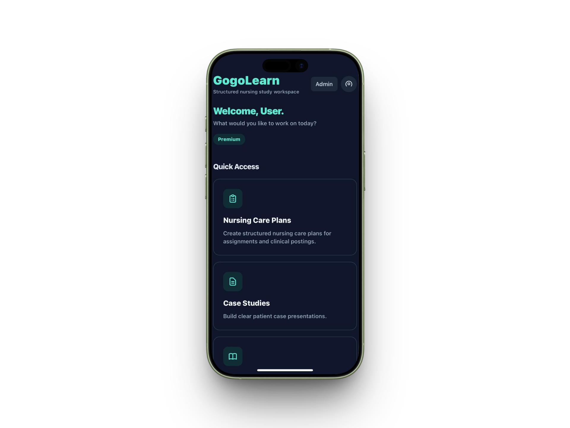 Dashboard & navigation — GogoLearn screenshot